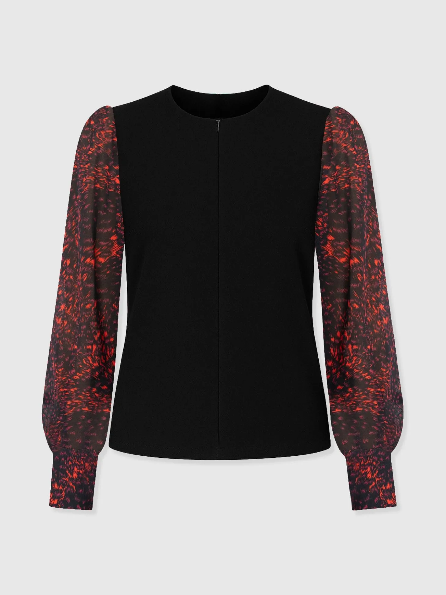 Ella Zip Up Top - Red Fade Spot