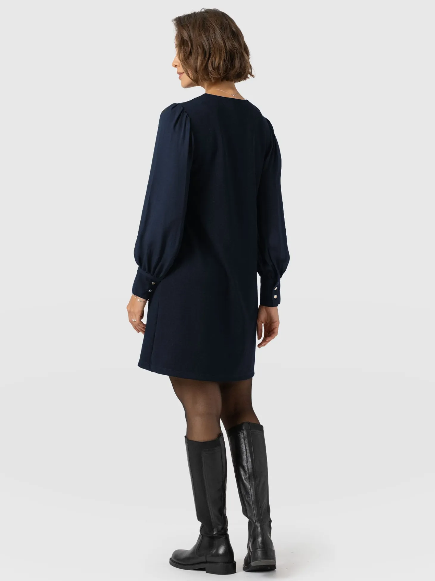 Esme Zip Up Dress - Navy