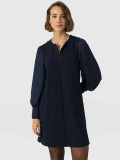 Esme Zip Up Dress - Navy