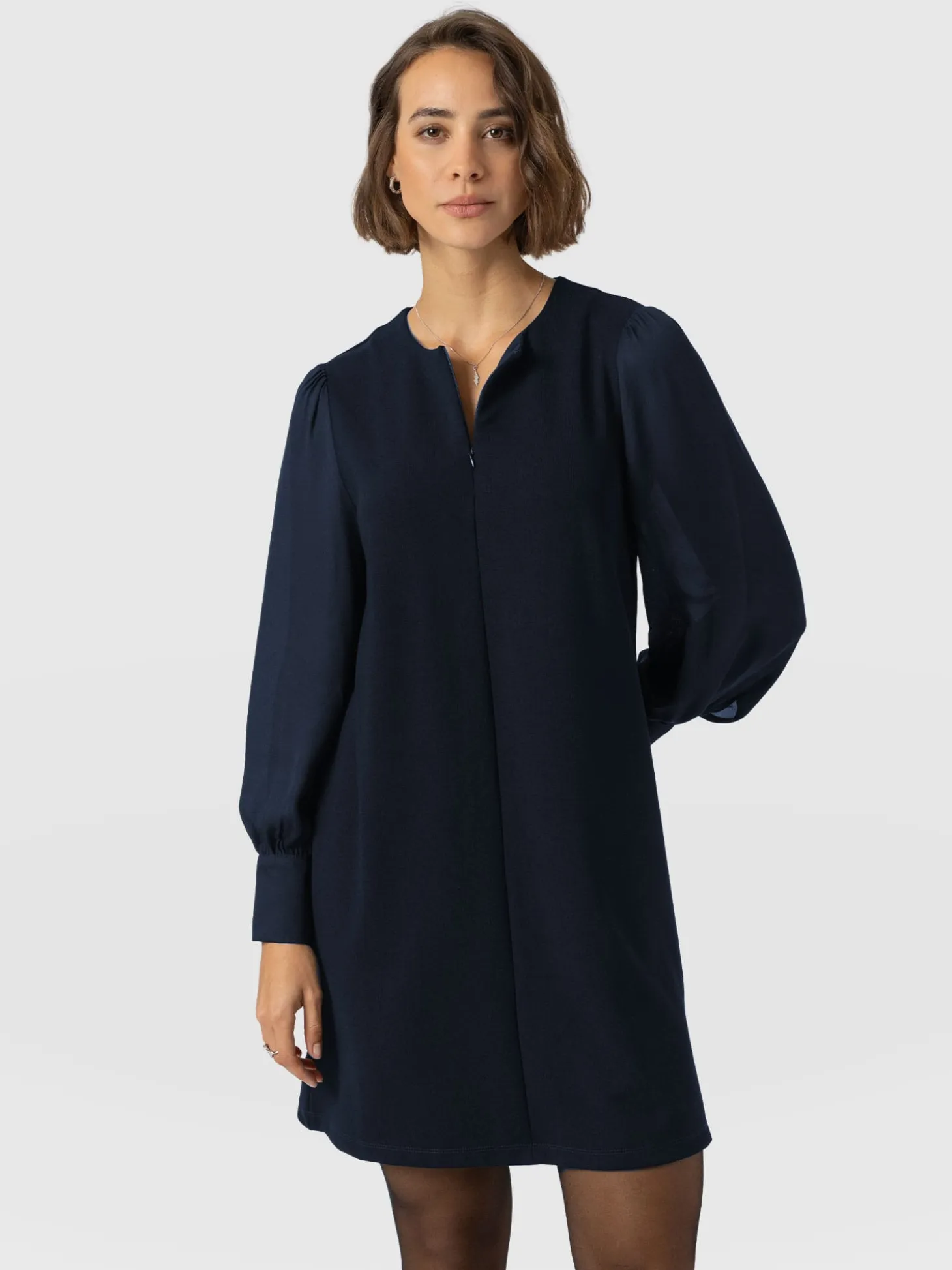 Esme Zip Up Dress - Navy