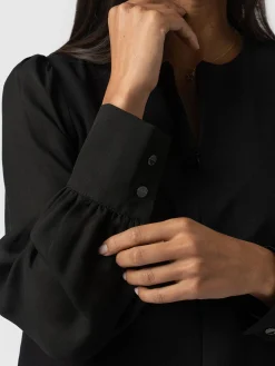Esme Zip Up Top - Black
