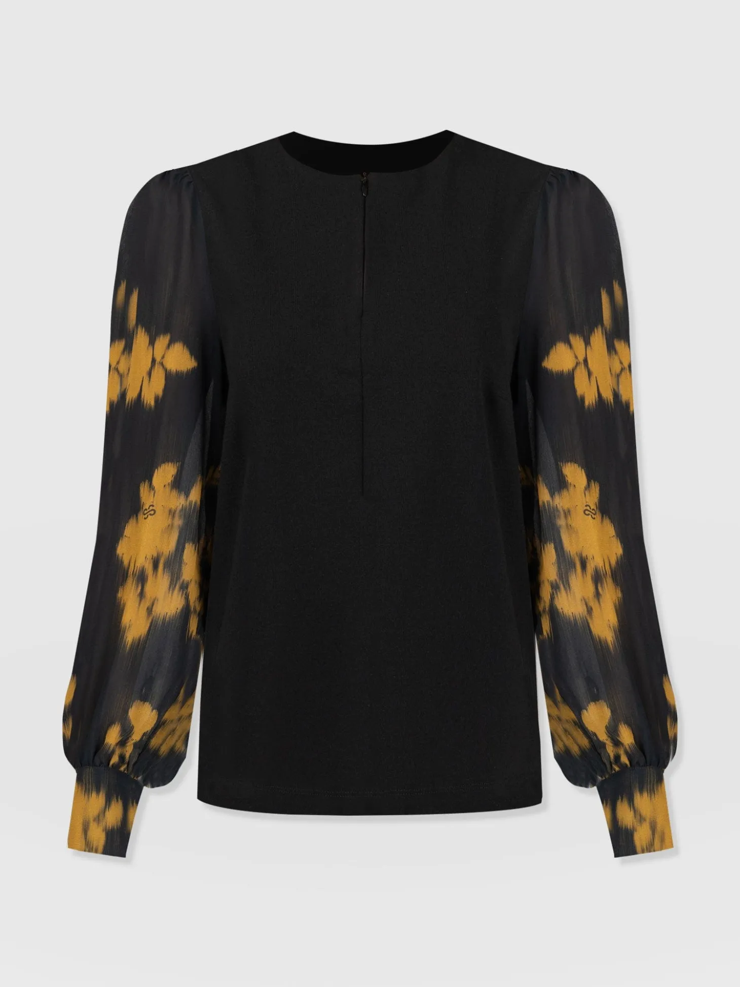 Esme Zip Up Top - Yellow Fade Floral