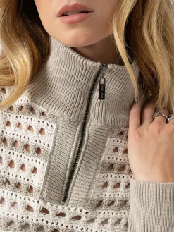 Ester Quarter Zip Knit - Beige