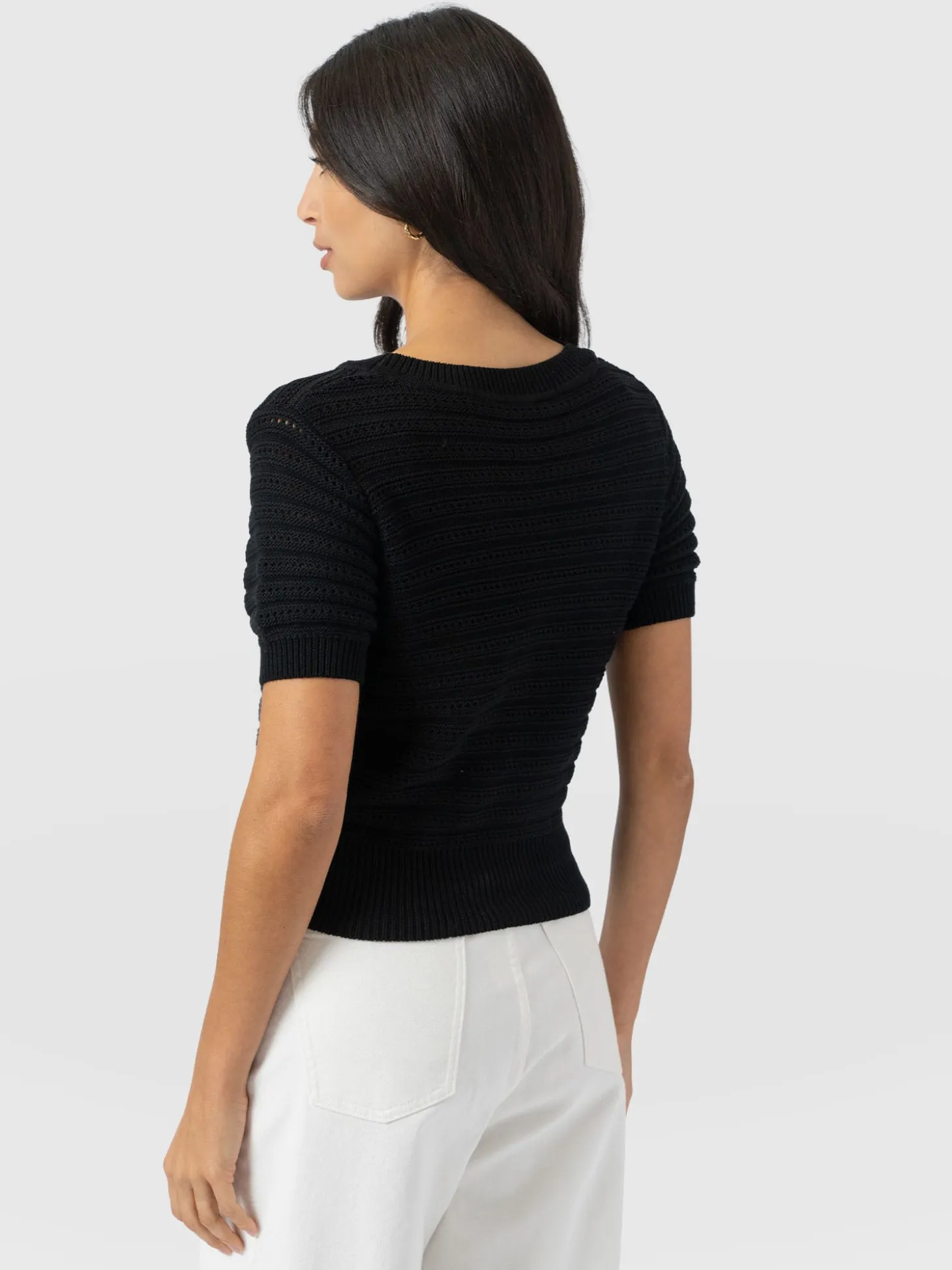 Ester Short Sleeve Knit - Black