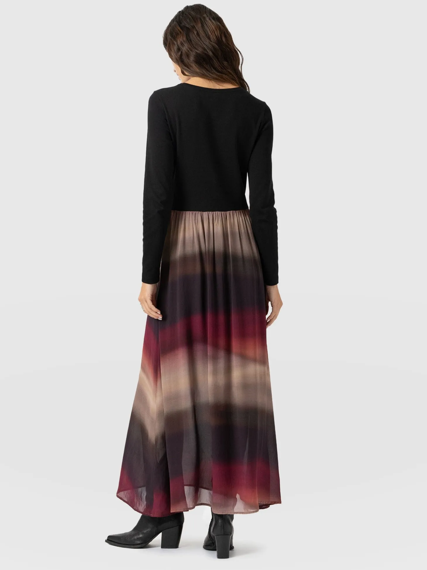 Etta Contrast Dress - Purple Gradient