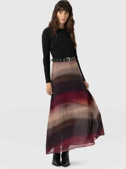 Etta Contrast Dress - Purple Gradient
