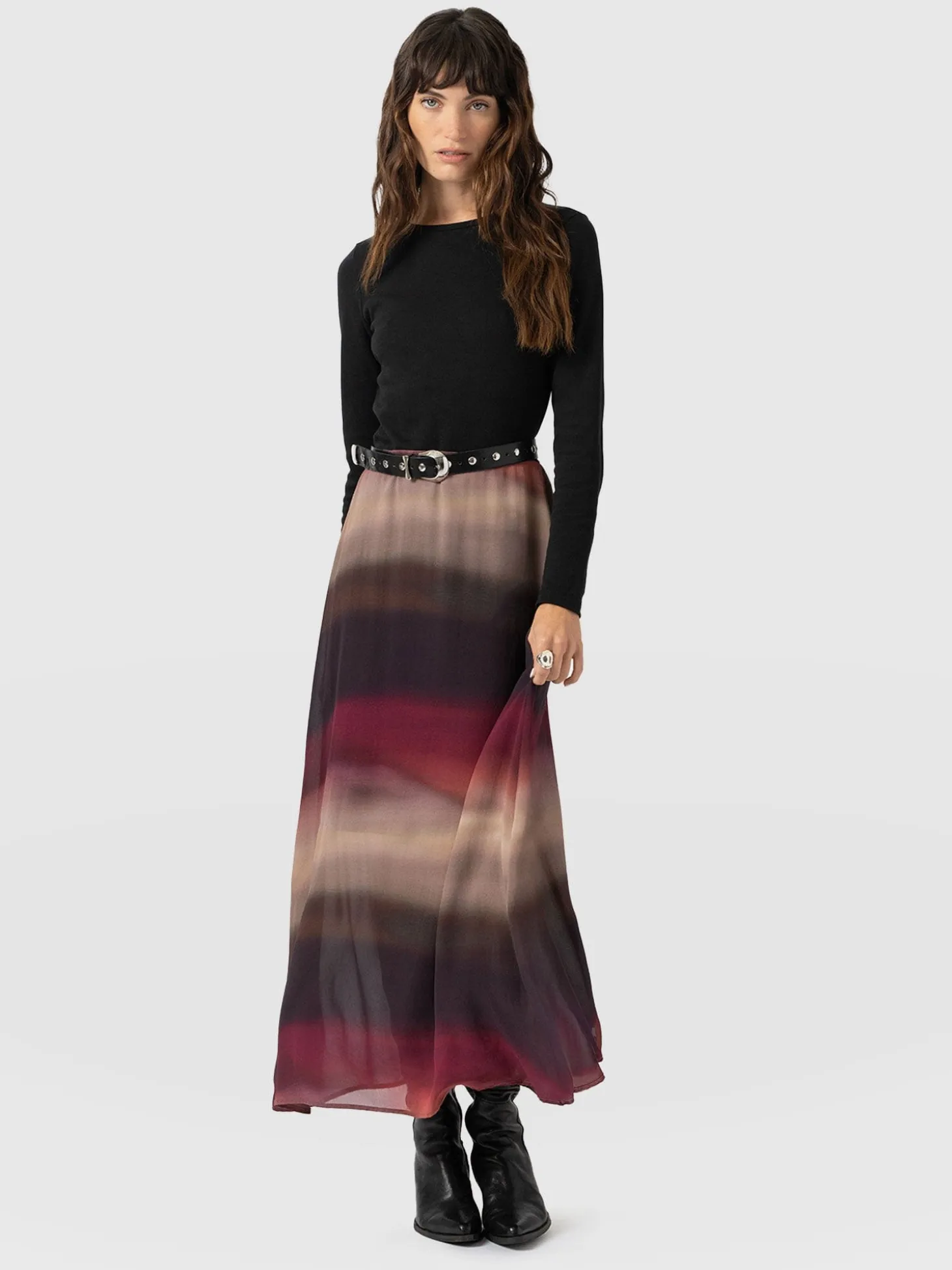Etta Contrast Dress - Purple Gradient