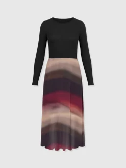 Etta Contrast Dress - Purple Gradient