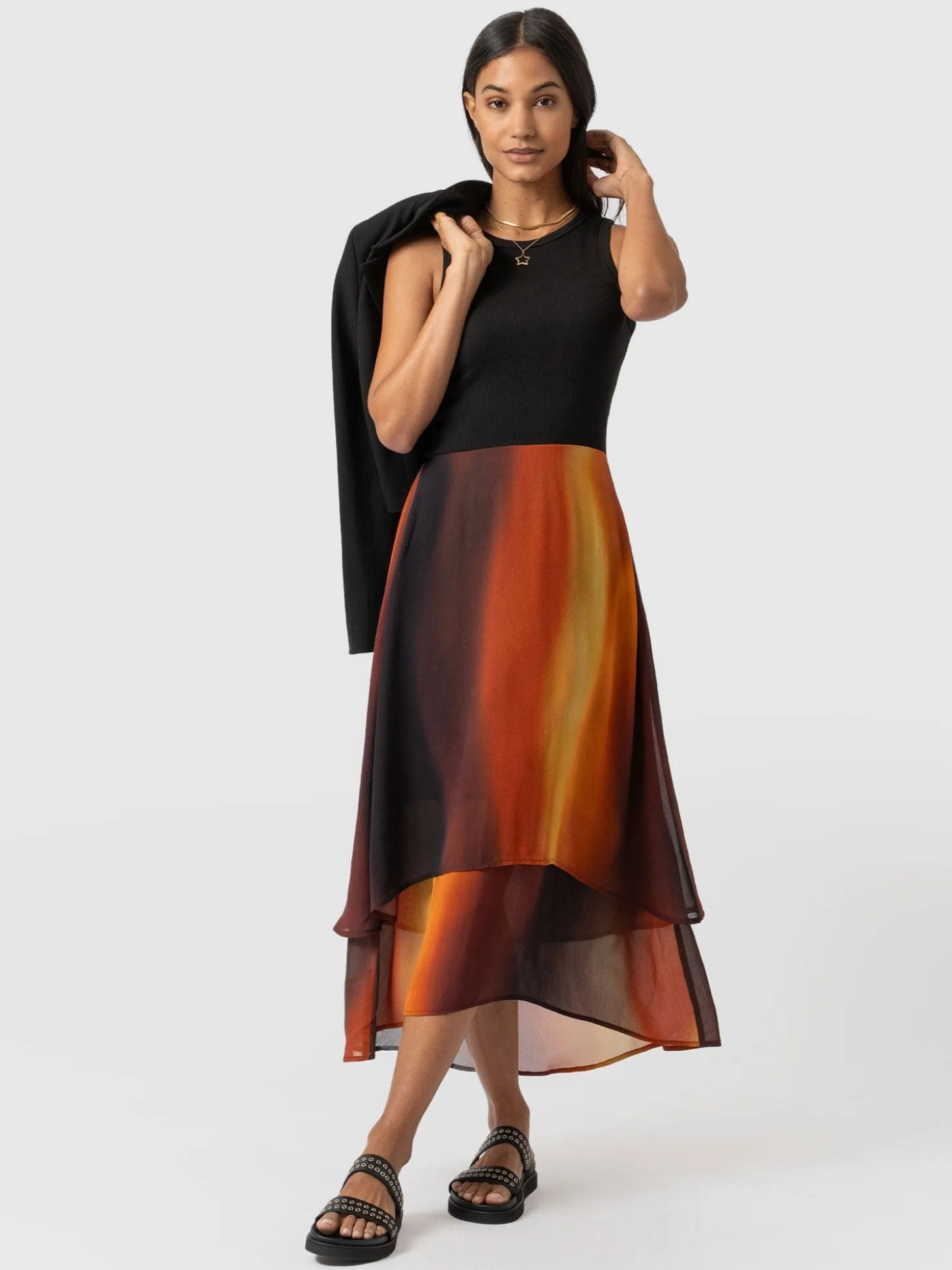 Etta Layered Dress - Amber Gradient