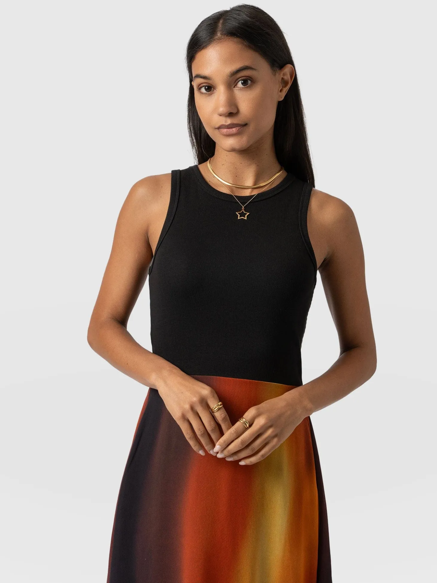 Etta Layered Dress - Amber Gradient