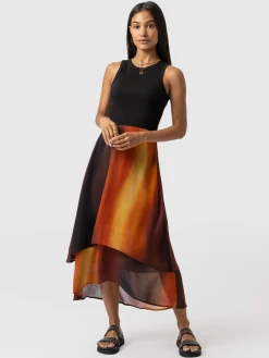 Etta Layered Dress - Amber Gradient