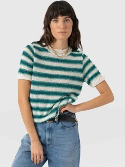 Fearne Knit Tee - Mint Stripe