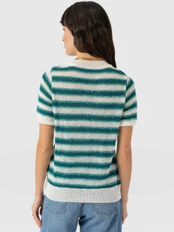 Fearne Knit Tee - Mint Stripe