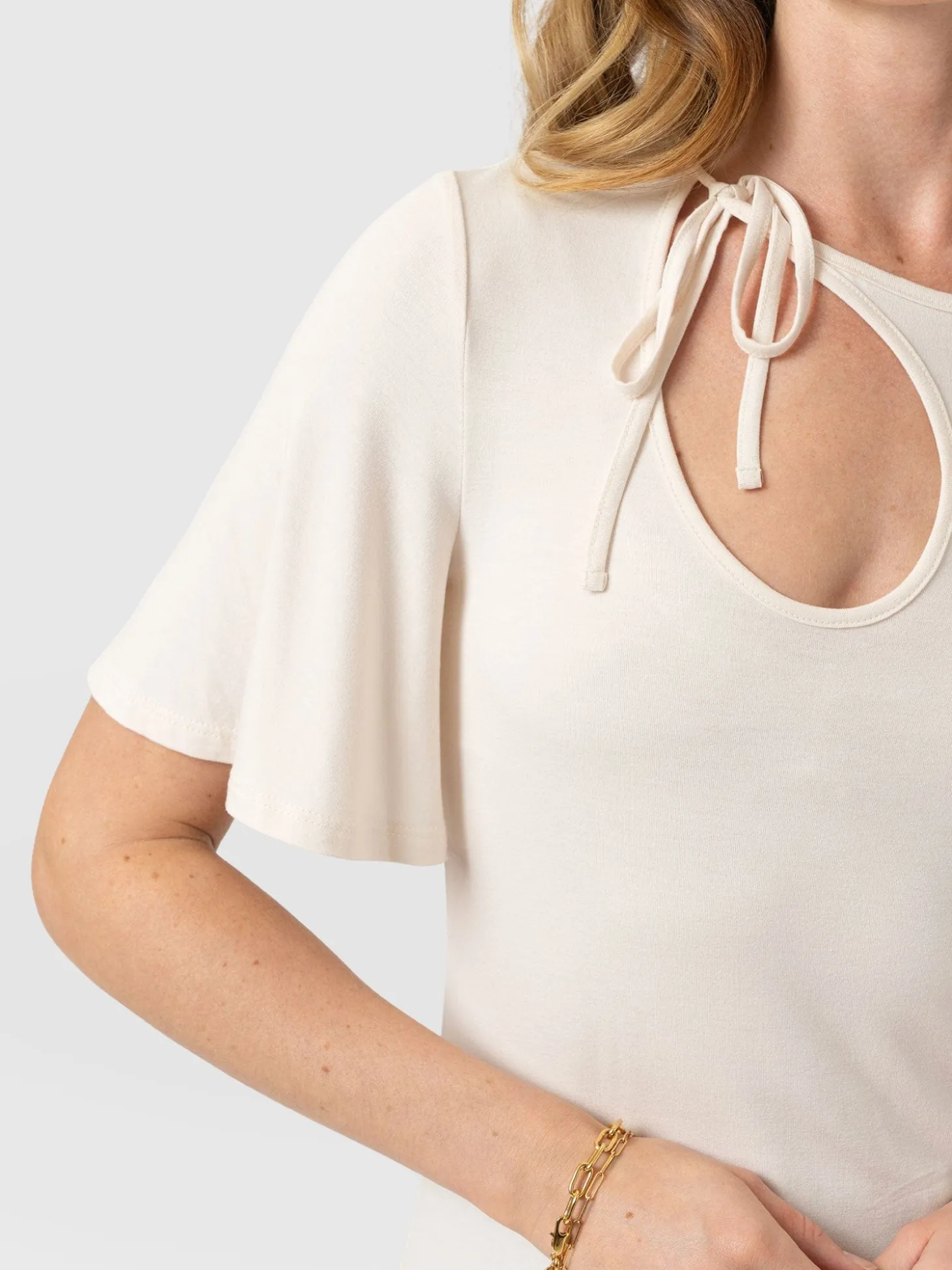 Freya Tie Tee - Cream