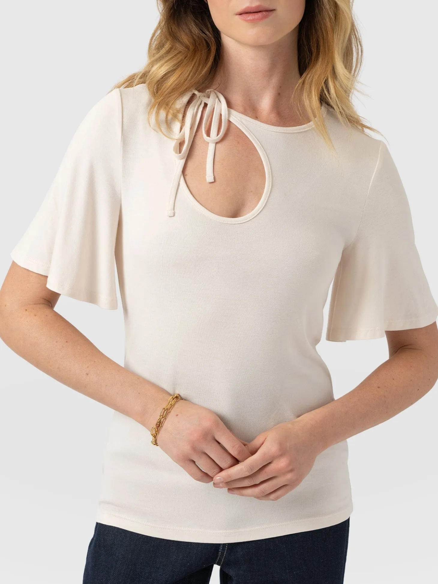 Freya Tie Tee - Cream