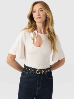 Freya Tie Tee - Cream