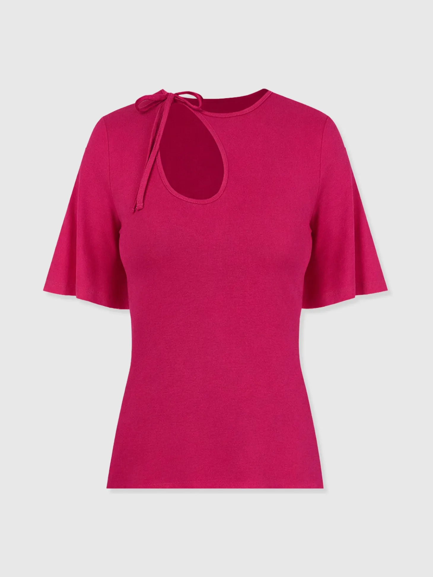 Freya Tie Tee - Fuchsia Pink