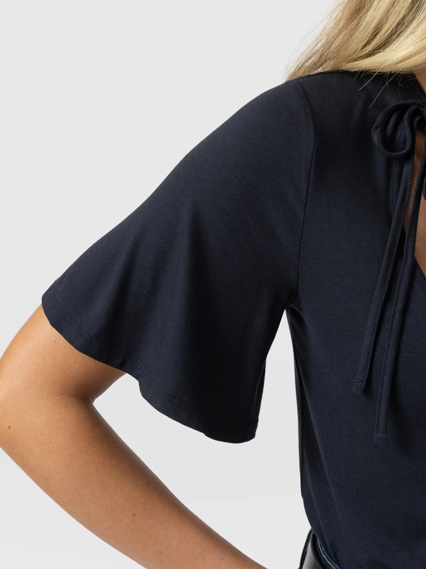 Freya Tie Tee - Navy