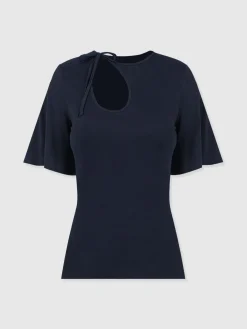 Freya Tie Tee - Navy