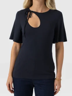Freya Tie Tee - Navy