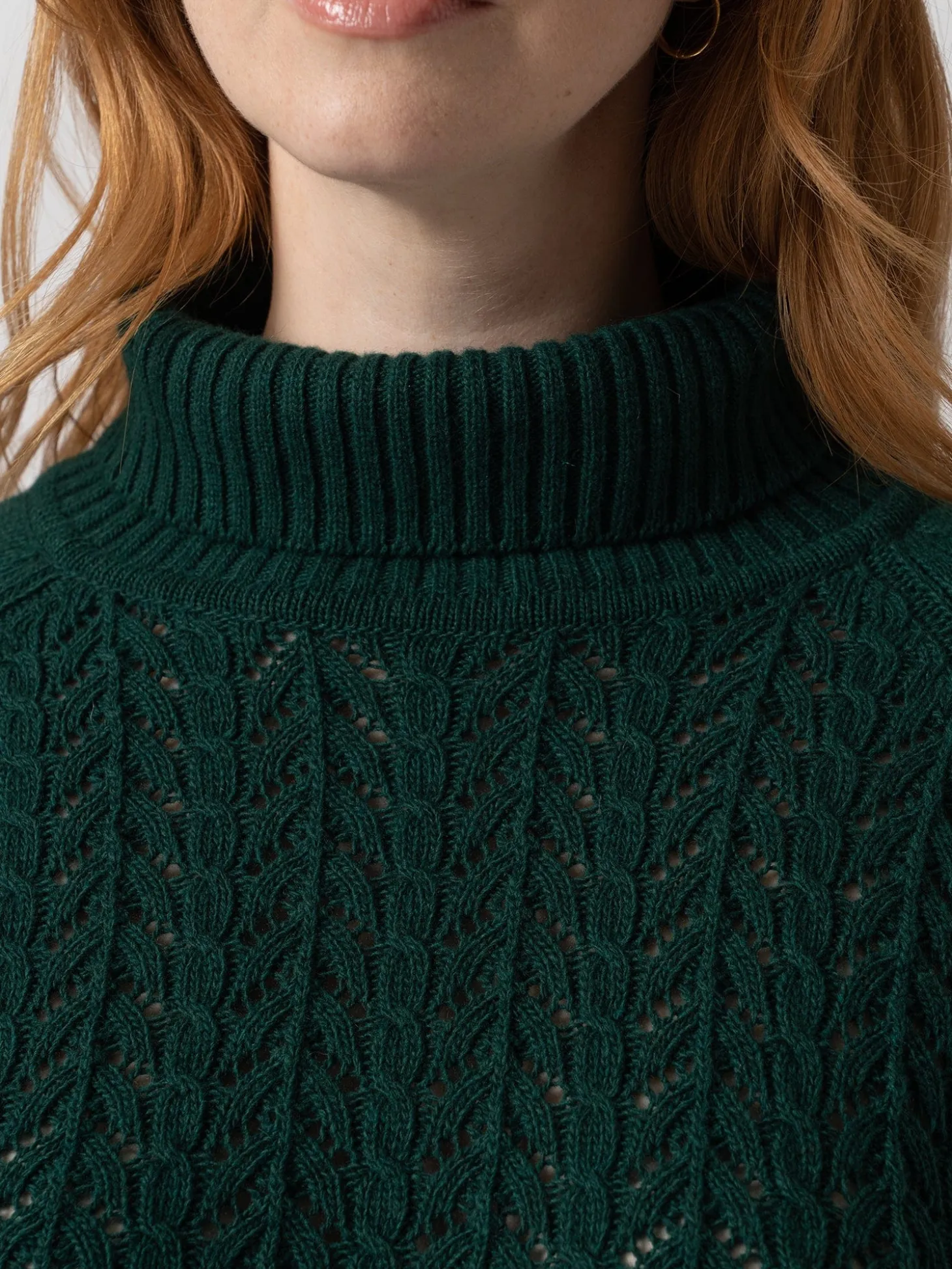 Glen Cable Knit Sweater - Green