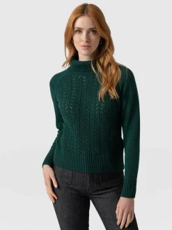 Glen Cable Knit Sweater - Green