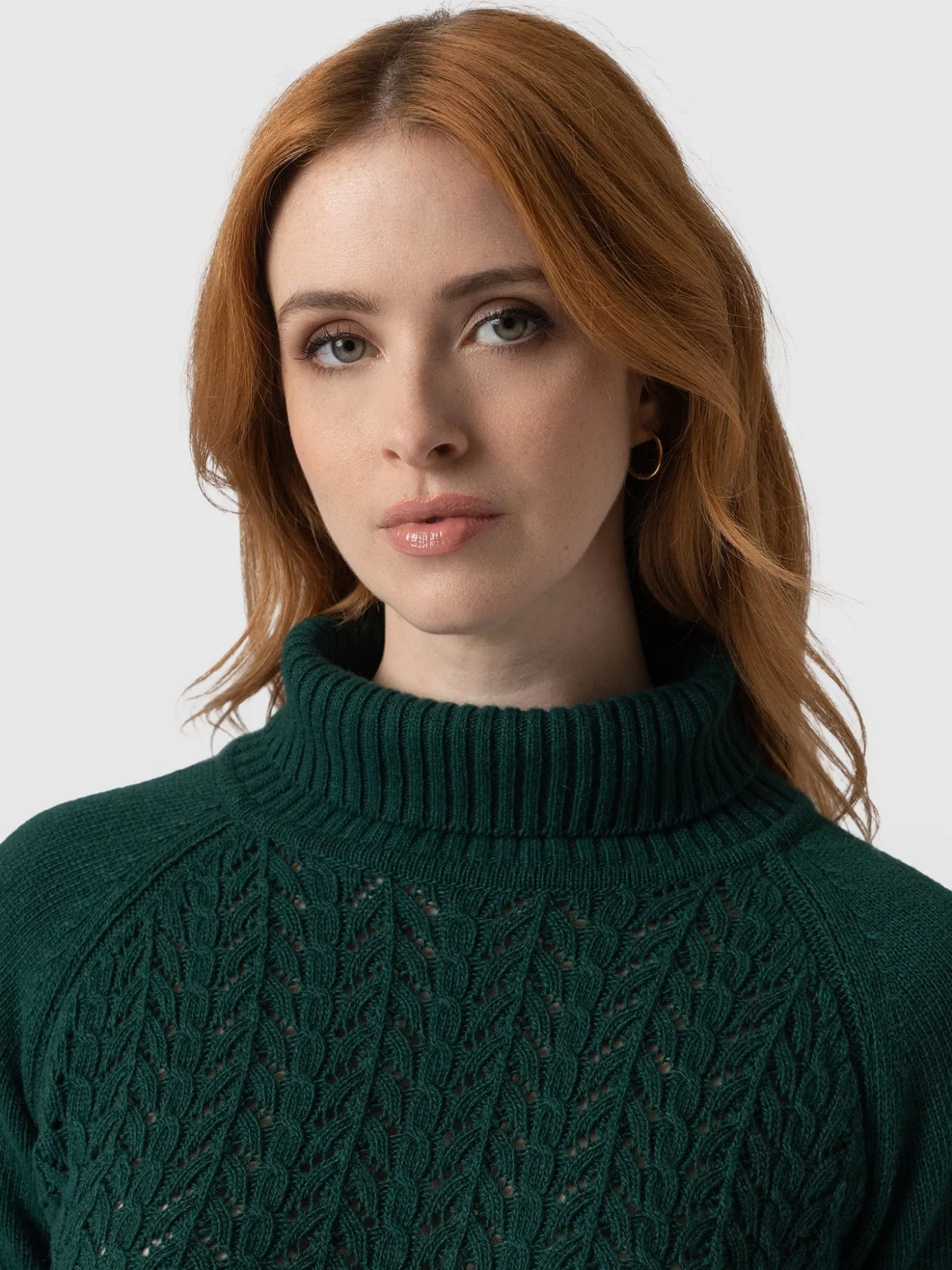 Glen Cable Knit Sweater - Green