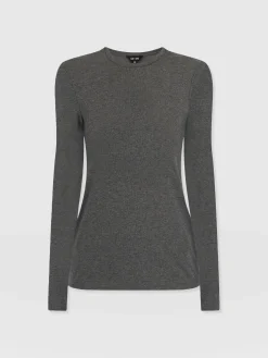 Glen Crew Neck Tee - Charcoal