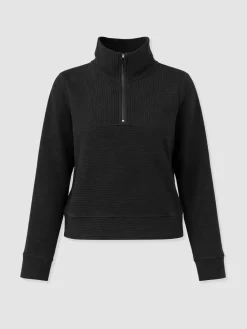 Halsey Quarter Zip - Black Ottoman