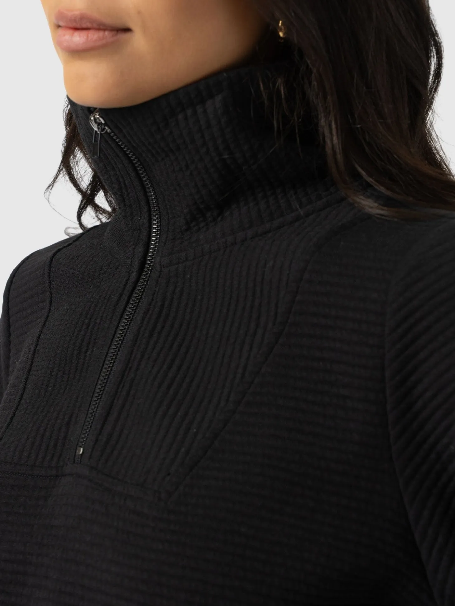 Halsey Quarter Zip - Black Ottoman