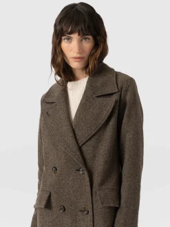 Hampton Coat - Brown Chevron
