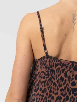 Harper Lace Cami - Brown Leopard