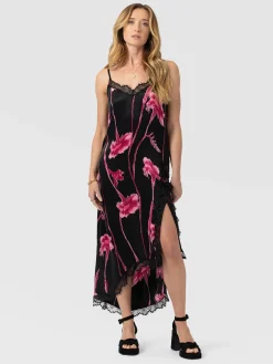 Harper Lace Cami Dress - Pink Stem Floral