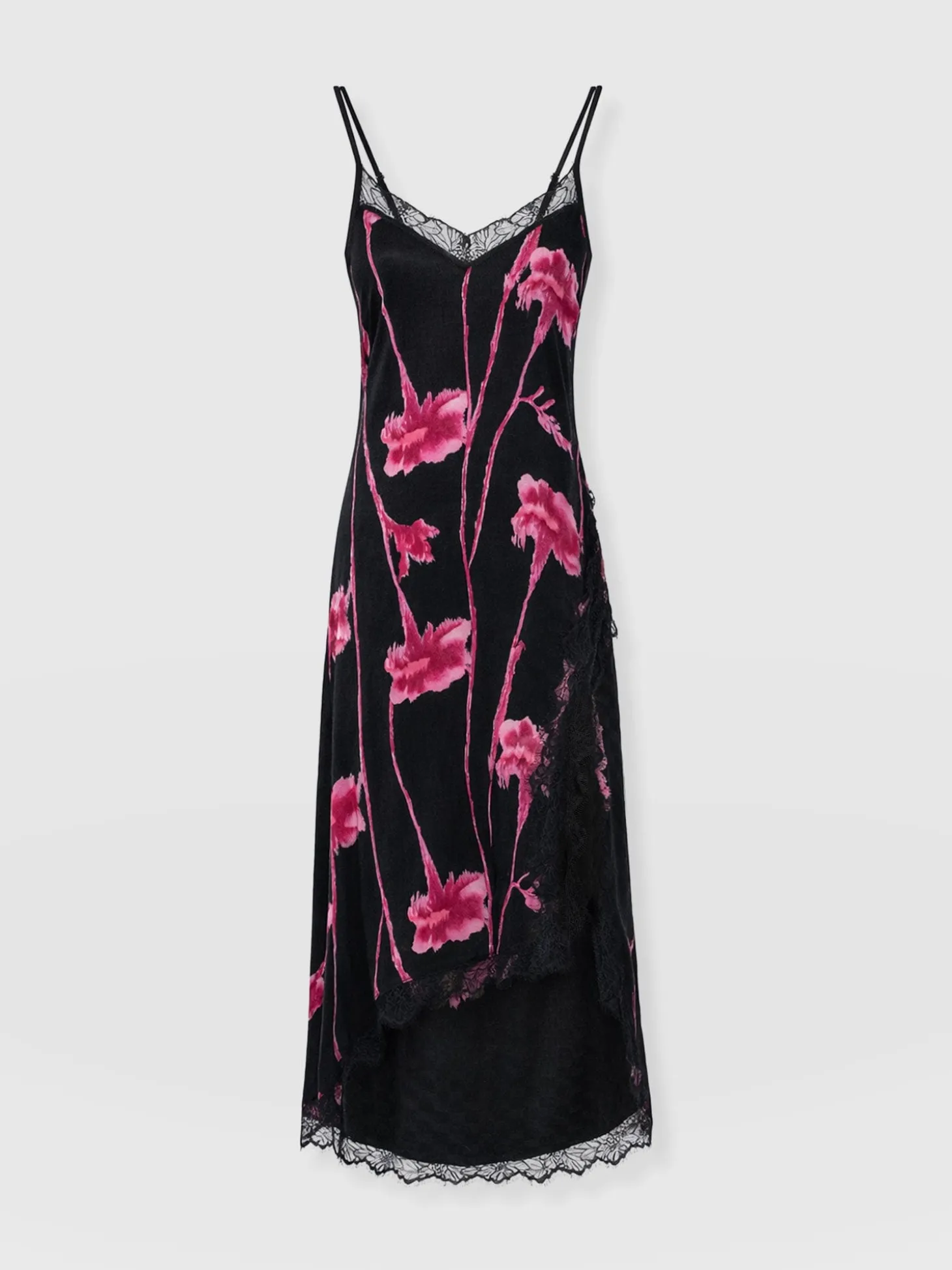 Harper Lace Cami Dress - Pink Stem Floral