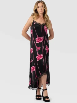 Harper Lace Cami Dress - Pink Stem Floral