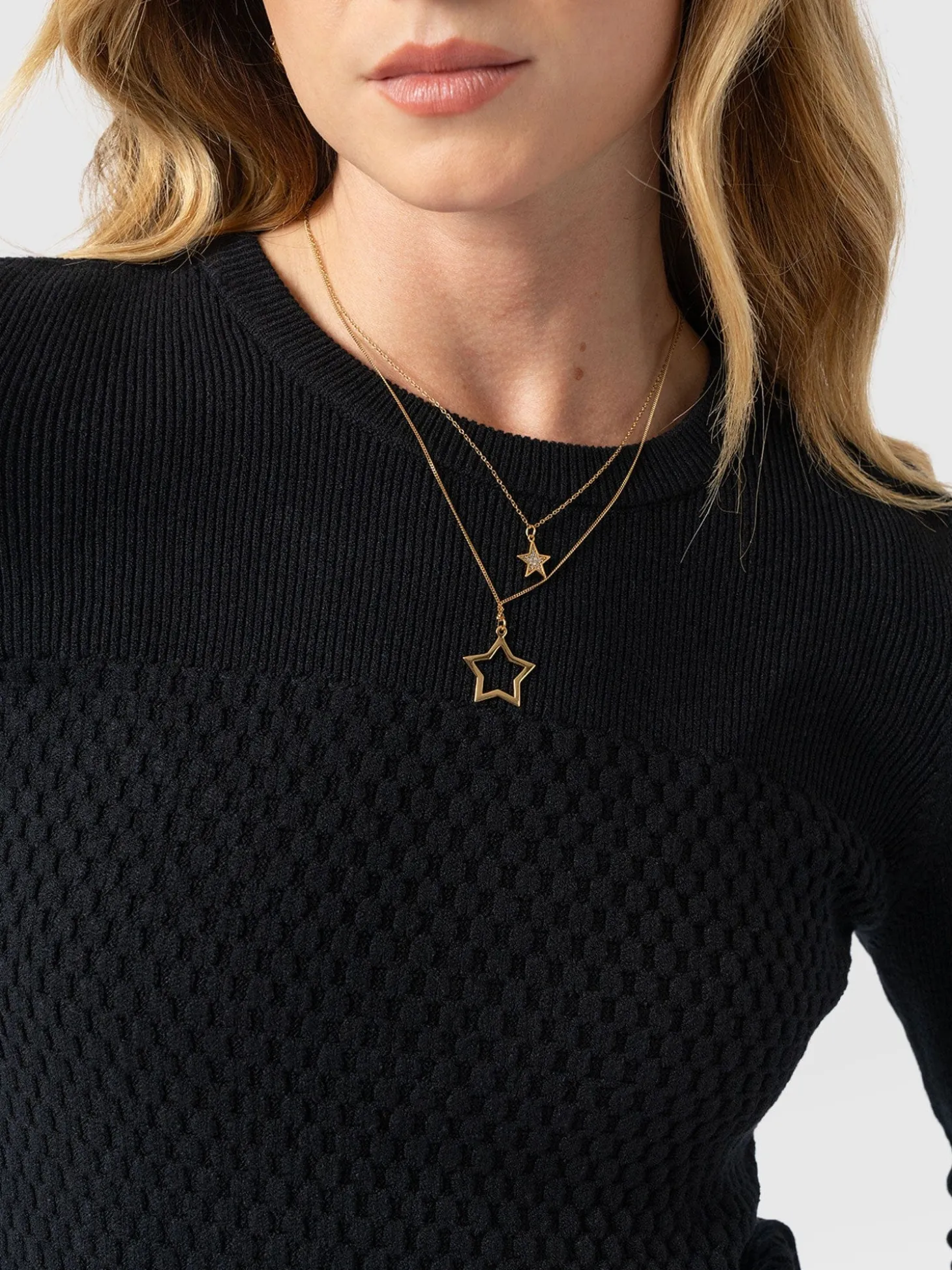 Honeycomb Rib Sweater - Black