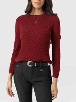 Honeycomb Rib Sweater - Burgundy