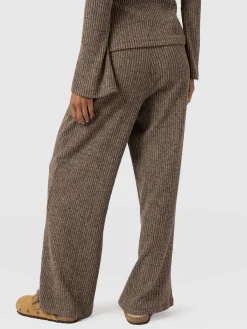 Hoxton Rib Wide Leg Pant - Beige