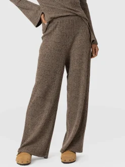 Hoxton Rib Wide Leg Pant - Beige