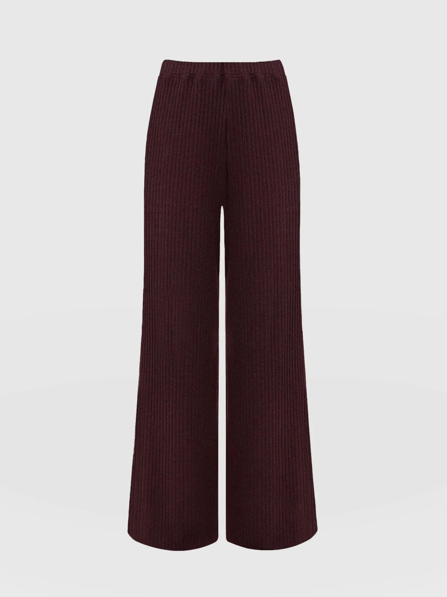 Hoxton Rib Wide Leg Pant - Burgundy
