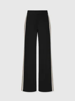 Hoxton Straight Leg Pant - Black - Cream/Beige Stripe