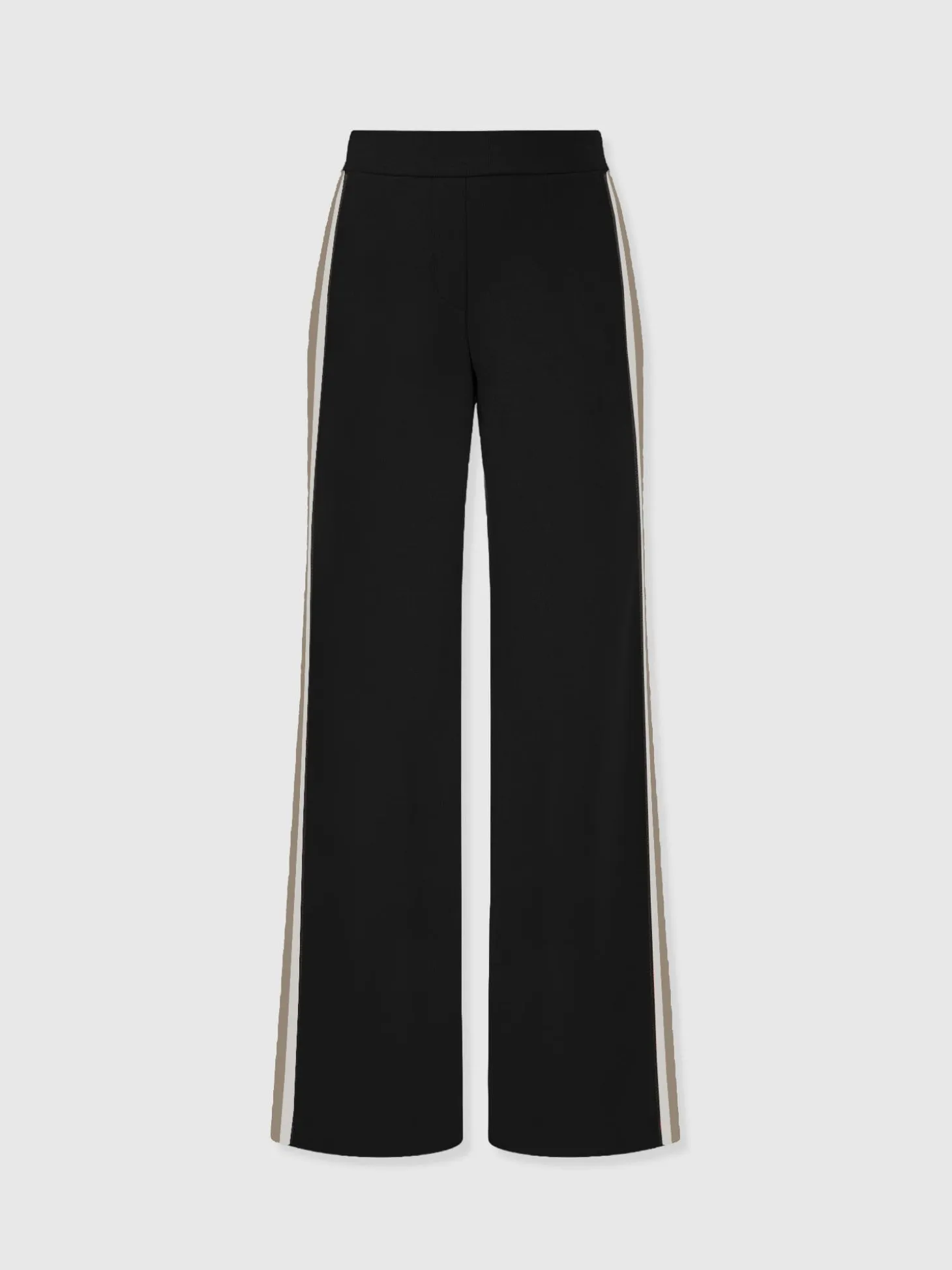 Hoxton Straight Leg Pant - Black - Cream/Beige Stripe