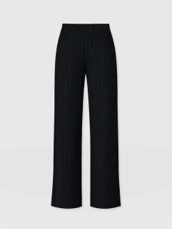 Hoxton Straight Leg Pant - Black Textured