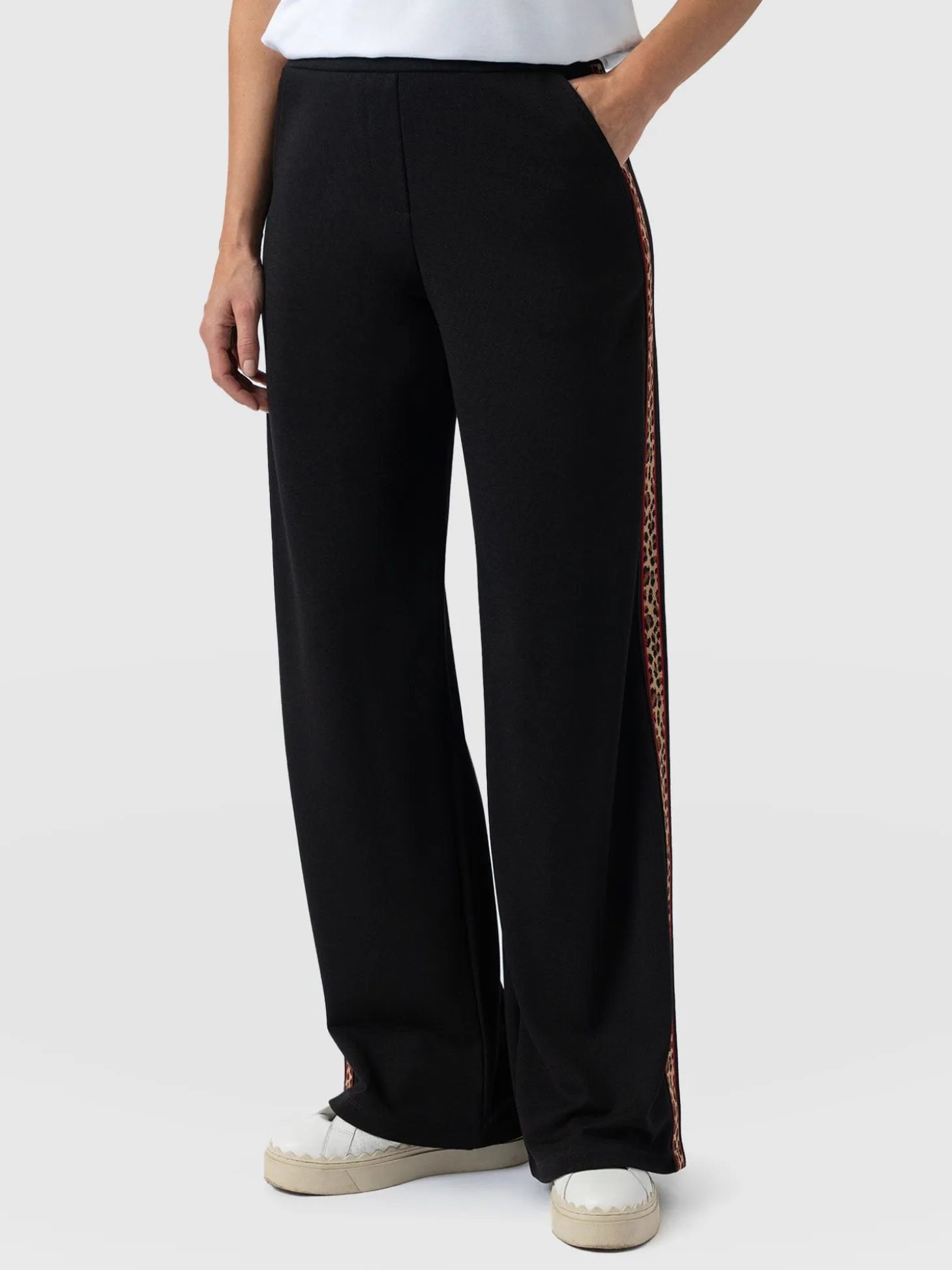 Hoxton Straight Leg Pant - Black - Leopard