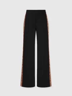 Hoxton Straight Leg Pant - Black - Leopard