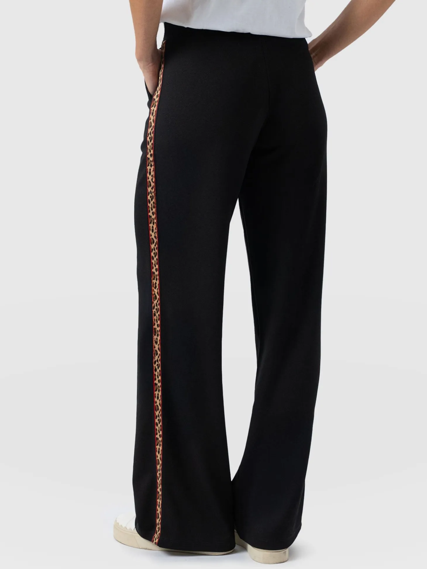 Hoxton Straight Leg Pant - Black - Leopard