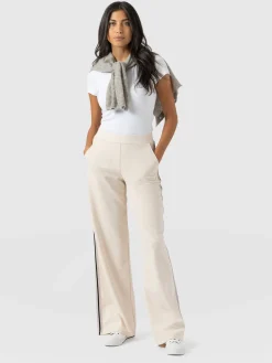 Hoxton Straight Leg Pant - Cream - Black Stripe