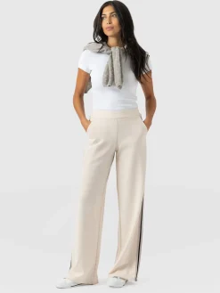 Hoxton Straight Leg Pant - Cream - Black Stripe