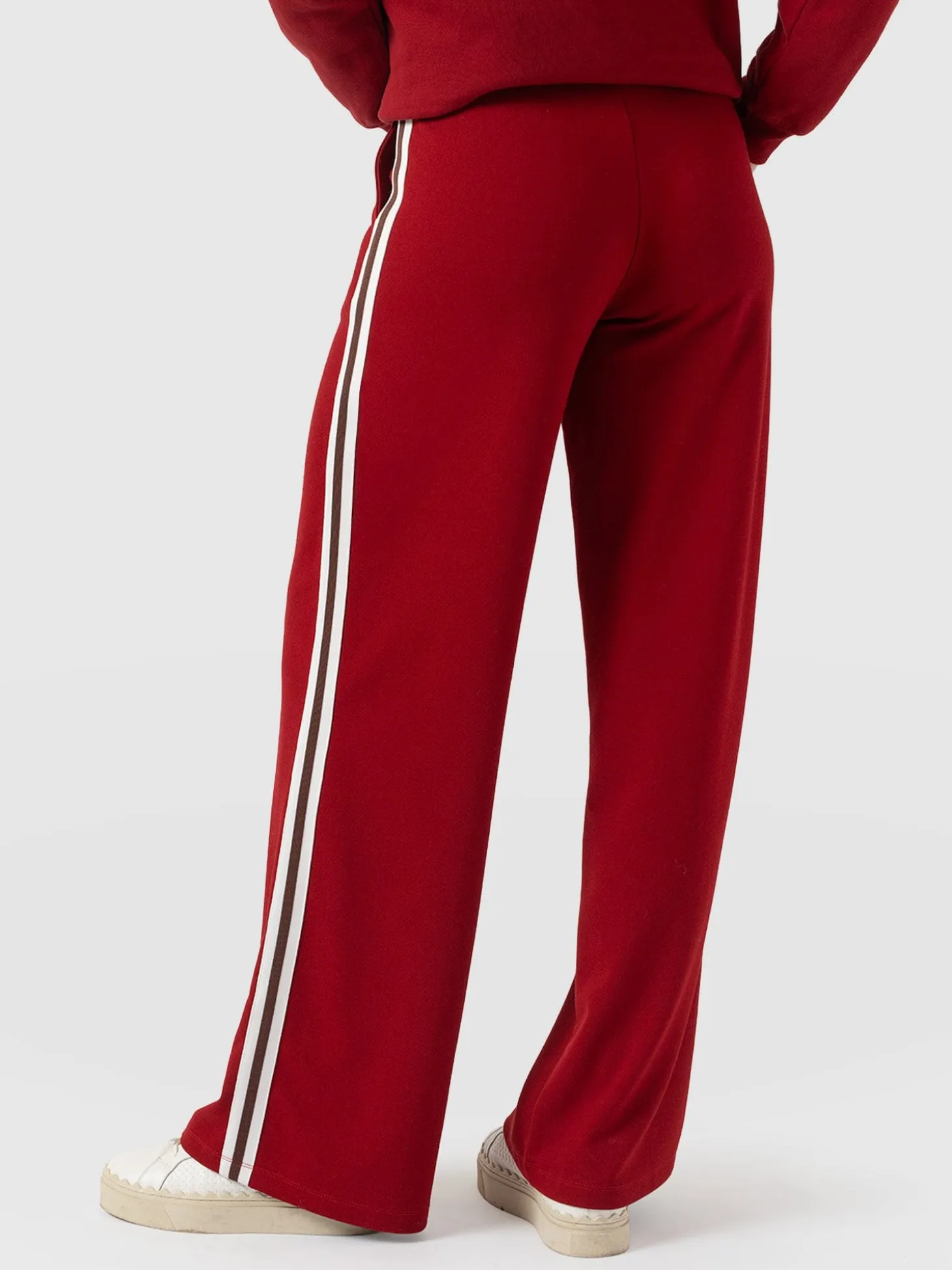 Hoxton Straight Leg Pant - Red - Brown Stripe