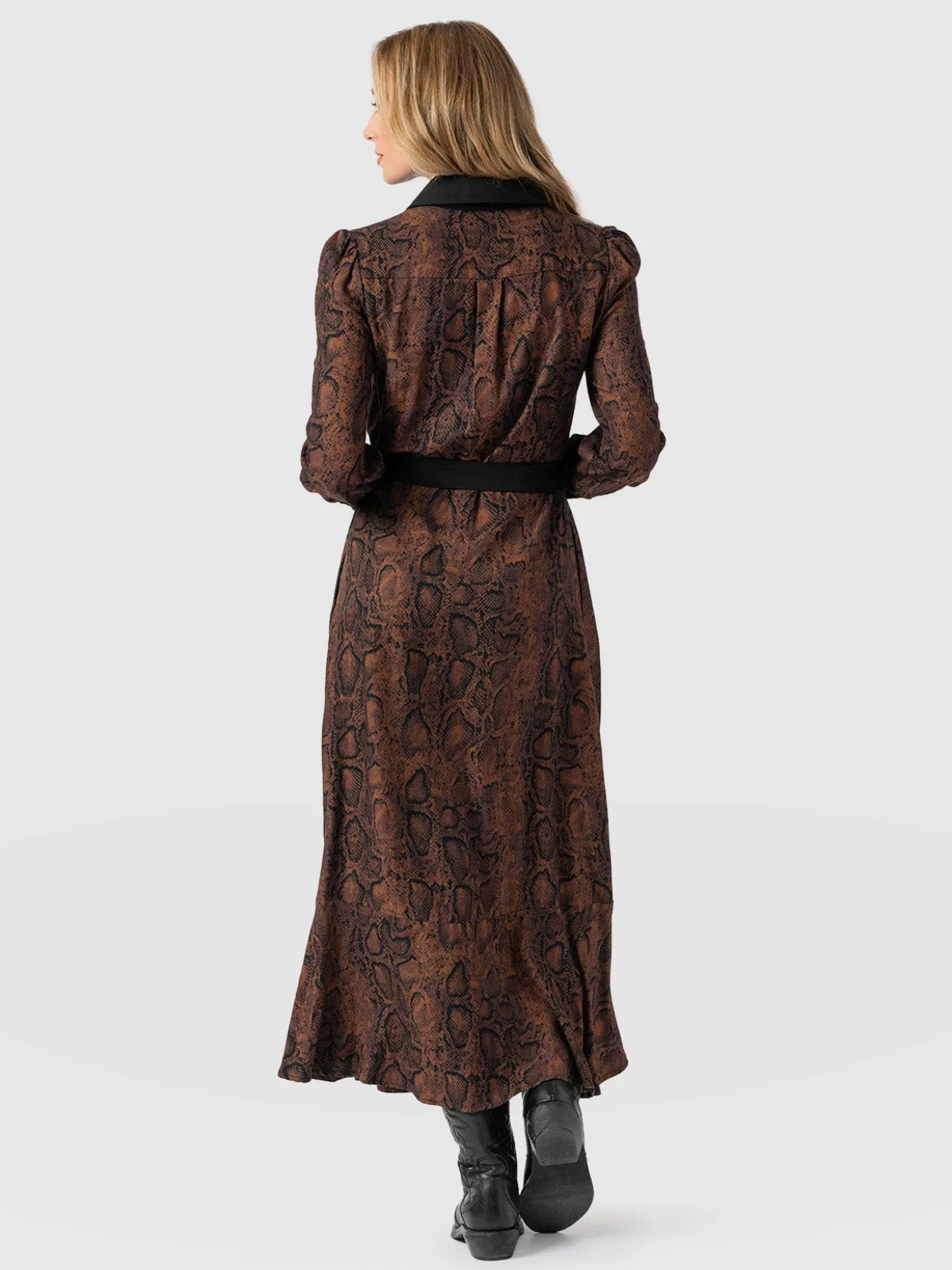 Jacqueline Shirt Dress - Brown Snake